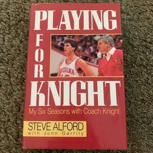 Playing For Bob Knight signed Hoosiers book by Steve Alford 1989